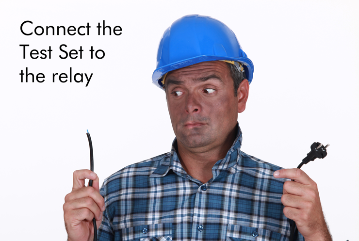 Connect the Test Set to the relay